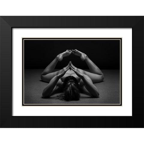 Bodyscape Black Modern Wood Framed Art Print with Double Matting by Belovodchenko, Anton