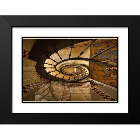 Heinen Descalier Black Modern Wood Framed Art Print with Double Matting by Boomsma, Paul