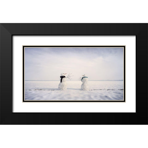 You And I Black Modern Wood Framed Art Print with Double Matting by Kuiper, Leonie