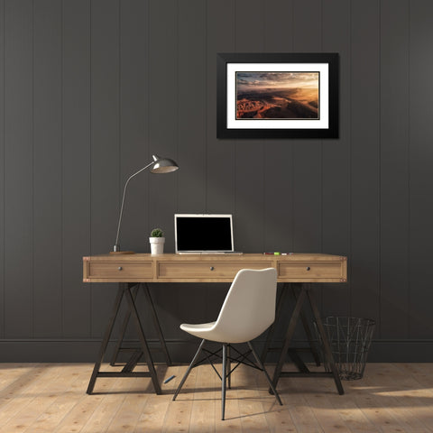 Light Blades Black Modern Wood Framed Art Print with Double Matting by Colella, Rene