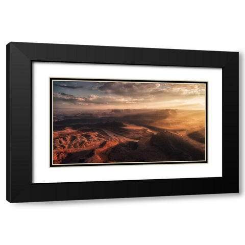 Light Blades Black Modern Wood Framed Art Print with Double Matting by Colella, Rene