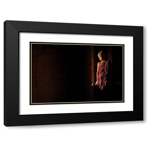 Inner Peace Black Modern Wood Framed Art Print with Double Matting by Vichaya