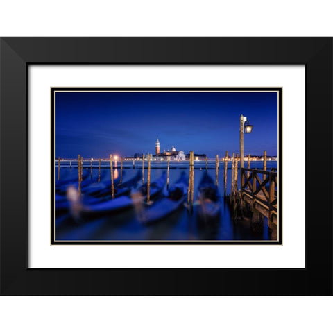 San Giorgio Maggiore Island-Venice Black Modern Wood Framed Art Print with Double Matting by Deakin, Karen