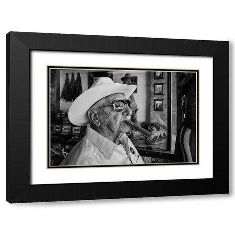 Homme Avec Cigare Black Modern Wood Framed Art Print with Double Matting by Liviero, Tony