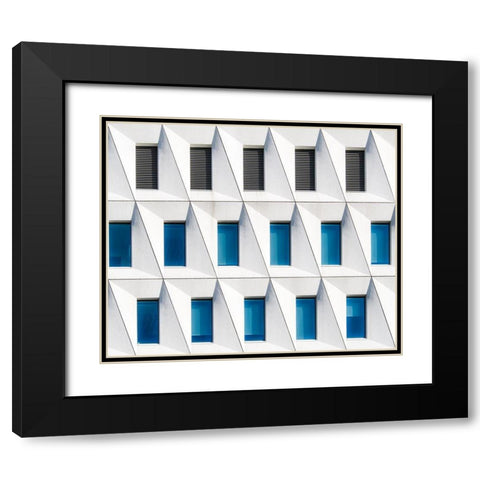 Backslashed Black Modern Wood Framed Art Print with Double Matting by Vangindertael, Luc