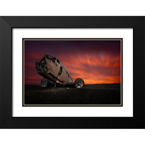 The Dakota Beach Black Modern Wood Framed Art Print with Double Matting by Eric, Schaeffer