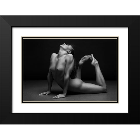 Bodyscape Black Modern Wood Framed Art Print with Double Matting by Belovodchenko, Anton