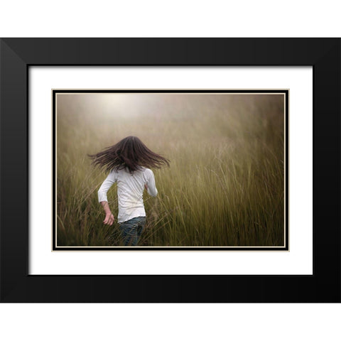 Noni Black Modern Wood Framed Art Print with Double Matting by Yudhi Winarno, Teguh