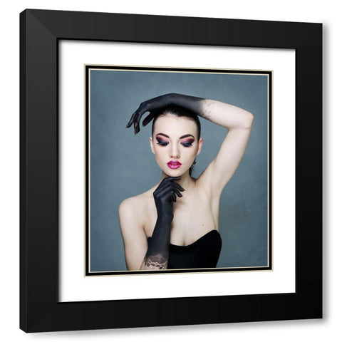 Porcelain Doll Black Modern Wood Framed Art Print with Double Matting by Walton, Natalia