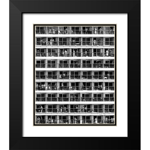 Mass Tourism Black Modern Wood Framed Art Print with Double Matting by Baumann, Franz