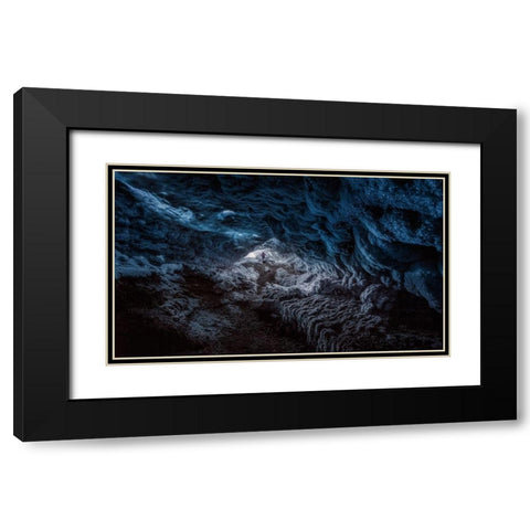 Exploring A Fronzen Blue World Black Modern Wood Framed Art Print with Double Matting by De La, Javier