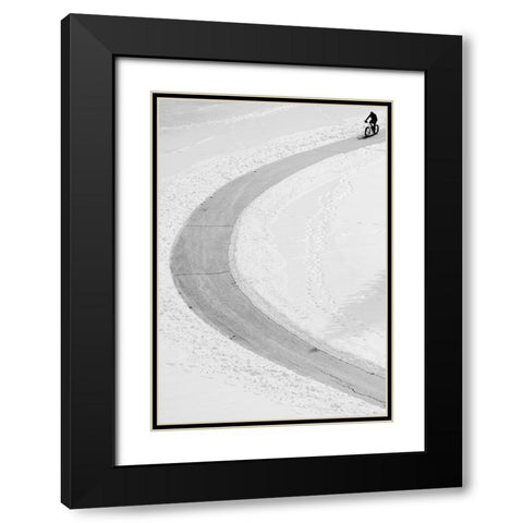 Untitled Black Modern Wood Framed Art Print with Double Matting by Wang, Jian