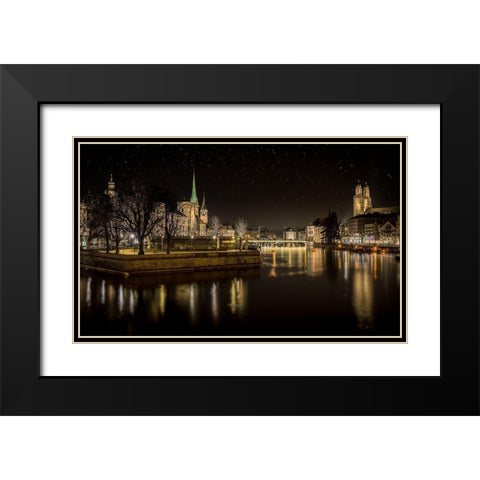 Zurich Black Modern Wood Framed Art Print with Double Matting by Mitropoulos, Petros