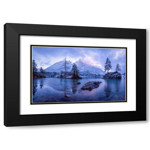 The Frozen Mountain Black Modern Wood Framed Art Print with Double Matting by Gastager, Daniel