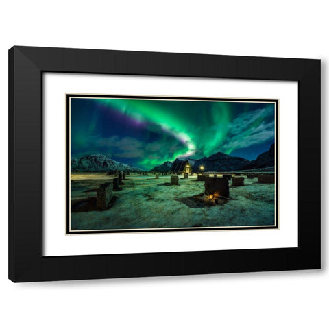 Dacing All Night Long Ii Black Modern Wood Framed Art Print with Double Matting by De La, Javier