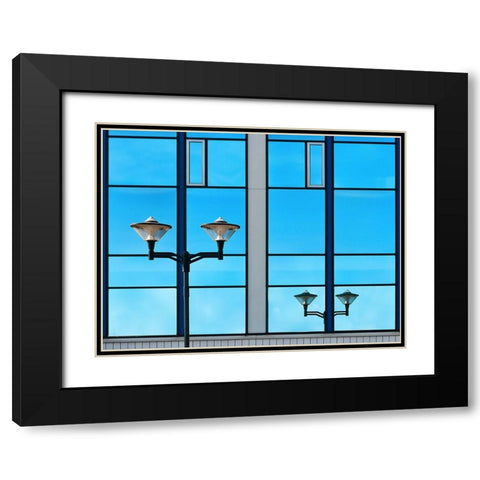 Dancing Lights Black Modern Wood Framed Art Print with Double Matting by van Maastricht, Henk