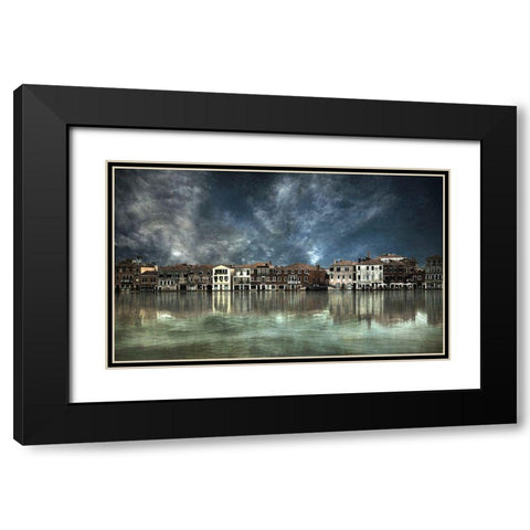 Reflections In Venice Black Modern Wood Framed Art Print with Double Matting by Bautista., Nieves