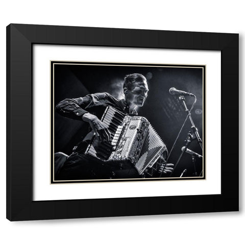 Joy Black Modern Wood Framed Art Print with Double Matting by Samuelsson, Anders