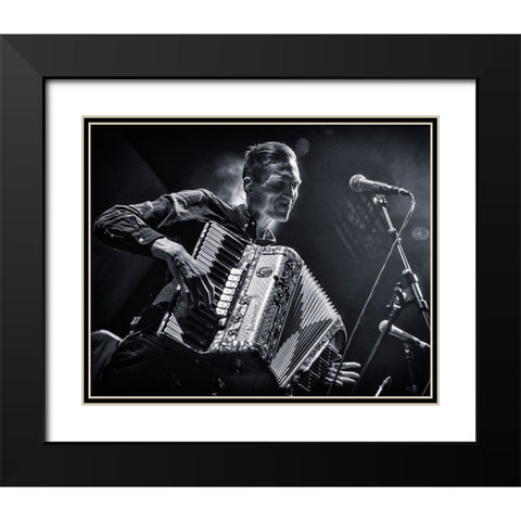 Joy Black Modern Wood Framed Art Print with Double Matting by Samuelsson, Anders