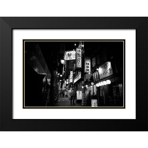 Street Of The World - Tokyo Black Modern Wood Framed Art Print with Double Matting by Takeshi, Tsunoda