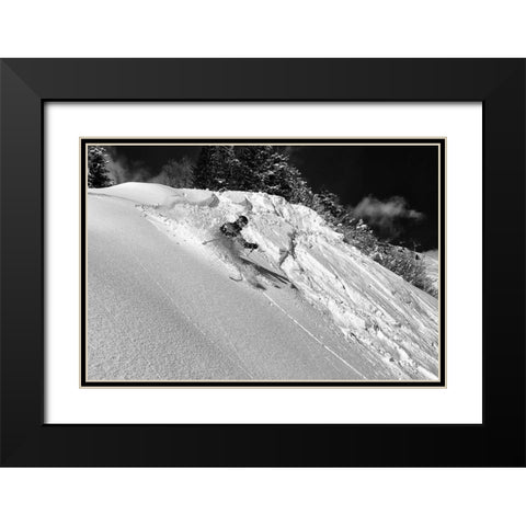 Freeride Black Modern Wood Framed Art Print with Double Matting by Rebro, Marcel