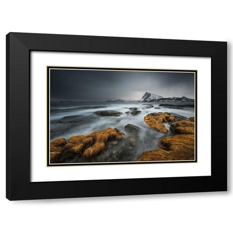 Stormy Black Modern Wood Framed Art Print with Double Matting by Hoffmann, Raymond