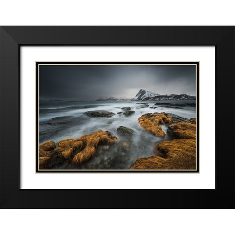 Stormy Black Modern Wood Framed Art Print with Double Matting by Hoffmann, Raymond