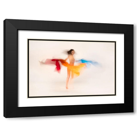 Colours Black Modern Wood Framed Art Print with Double Matting by Gil Raga, Joan