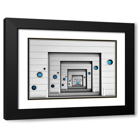 Blue Desire Black Modern Wood Framed Art Print with Double Matting by van Maastricht, Henk