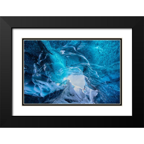 The Ice Cave Black Modern Wood Framed Art Print with Double Matting by Cole, Trevor