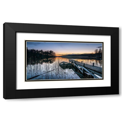 An Evening With Little Heat Black Modern Wood Framed Art Print with Double Matting by Pettersson, Benny