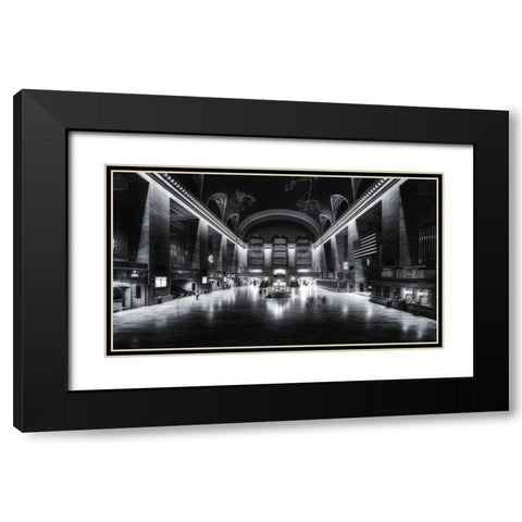 6:16 A.M. Black Modern Wood Framed Art Print with Double Matting by De La, Javier