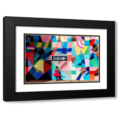 One Way Black Modern Wood Framed Art Print with Double Matting by Salgado Gispert, Gloria