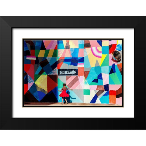 One Way Black Modern Wood Framed Art Print with Double Matting by Salgado Gispert, Gloria