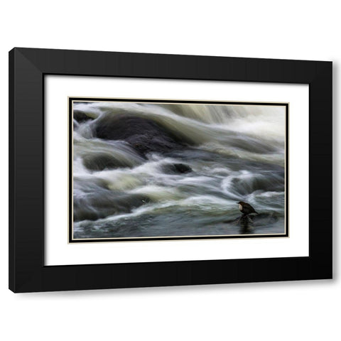 Flowing Contemplation Black Modern Wood Framed Art Print with Double Matting by Ostlund, Arne