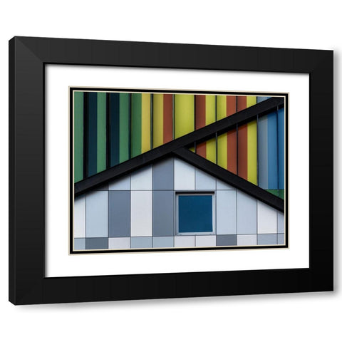 The Color Symphony Black Modern Wood Framed Art Print with Double Matting by Van Den, Jef