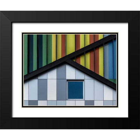 The Color Symphony Black Modern Wood Framed Art Print with Double Matting by Van Den, Jef