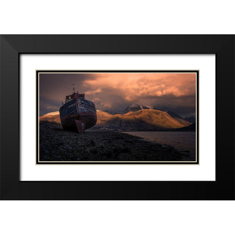 Wrecked! Black Modern Wood Framed Art Print with Double Matting by Deakin, Karen