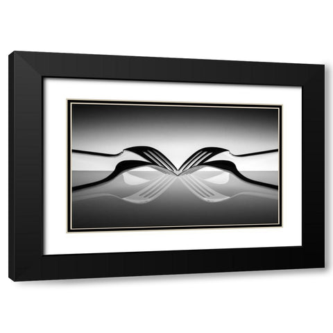 Spider Black Modern Wood Framed Art Print with Double Matting by De Kogel, Wieteke