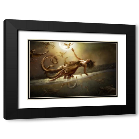 Diversity Black Modern Wood Framed Art Print with Double Matting by Kiciak, Christophe