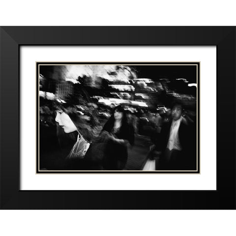 Untitled Black Modern Wood Framed Art Print with Double Matting by Suzuki, Tatsuo