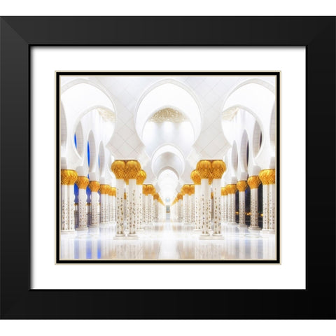 White And Gold Black Modern Wood Framed Art Print with Double Matting by Raof, Mohamed