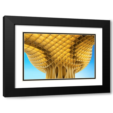 City Parasol Black Modern Wood Framed Art Print with Double Matting by Wride, Linda