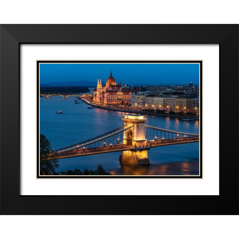 Budapest Black Modern Wood Framed Art Print with Double Matting by D Morkeberg, Thomas