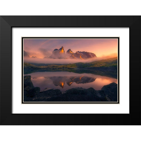 Eternity Black Modern Wood Framed Art Print with Double Matting by Moore, Chris