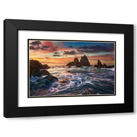 Dance With Light Black Modern Wood Framed Art Print with Double Matting by Zhang, Yan