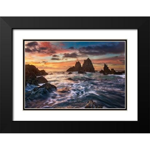 Dance With Light Black Modern Wood Framed Art Print with Double Matting by Zhang, Yan