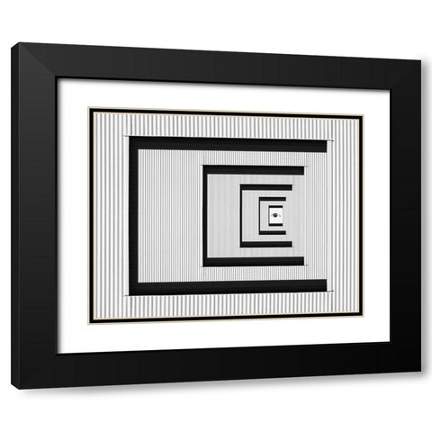 Eye Of Illusion Black Modern Wood Framed Art Print with Double Matting by Hammer, Jacqueline