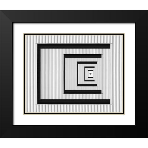 Eye Of Illusion Black Modern Wood Framed Art Print with Double Matting by Hammer, Jacqueline