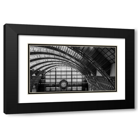 Lescargot Du Temps Black Modern Wood Framed Art Print with Double Matting by Pelissier, Marc